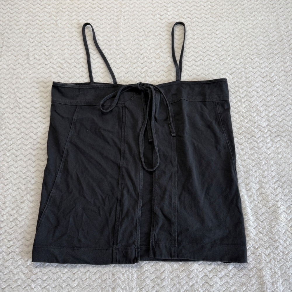 We The Free Free People Black Front Tie Spaghetti Strap Camisole Top Small